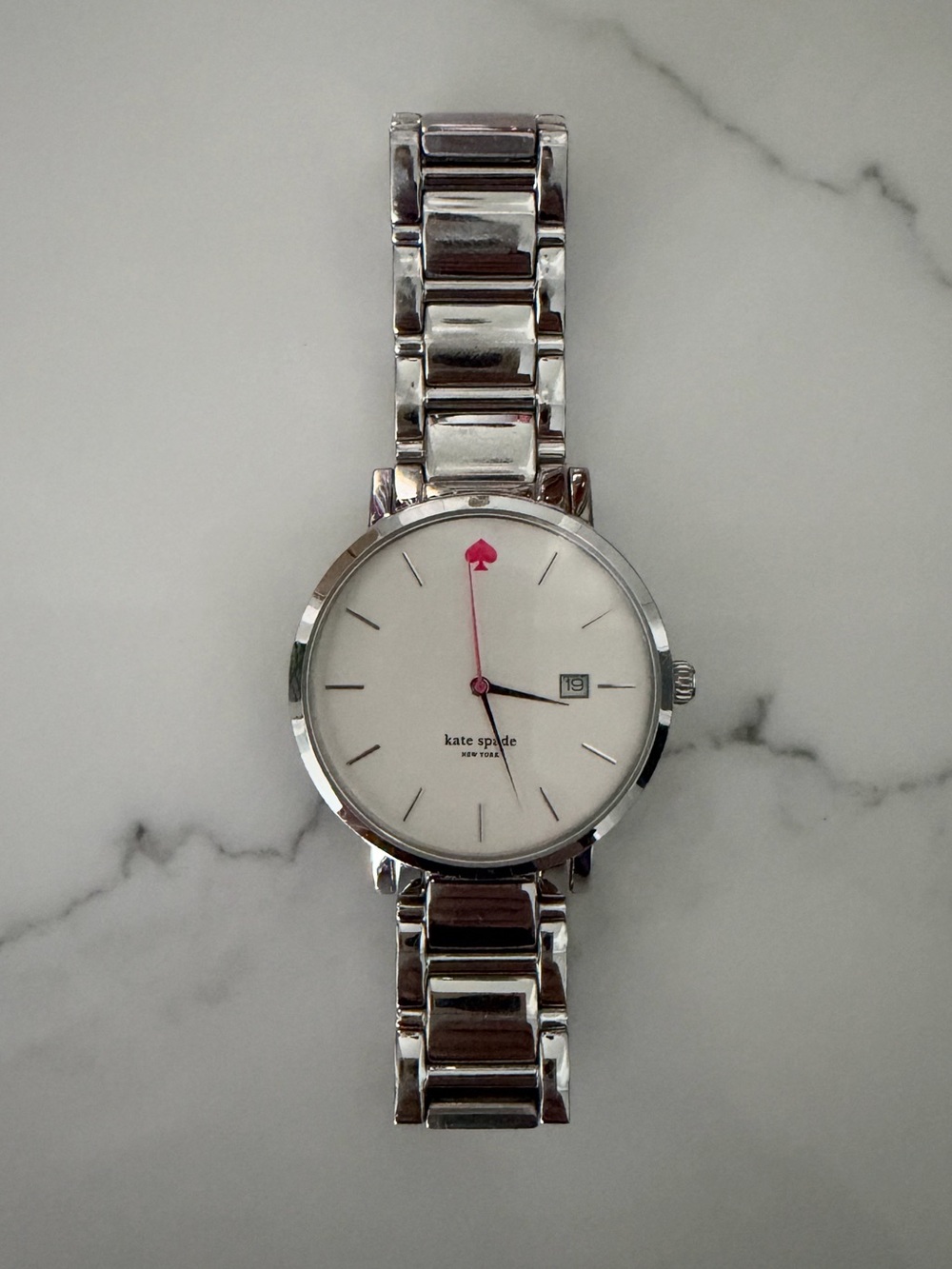 Kate Spade Gramercy Live Colorfully Silver Watch + Box